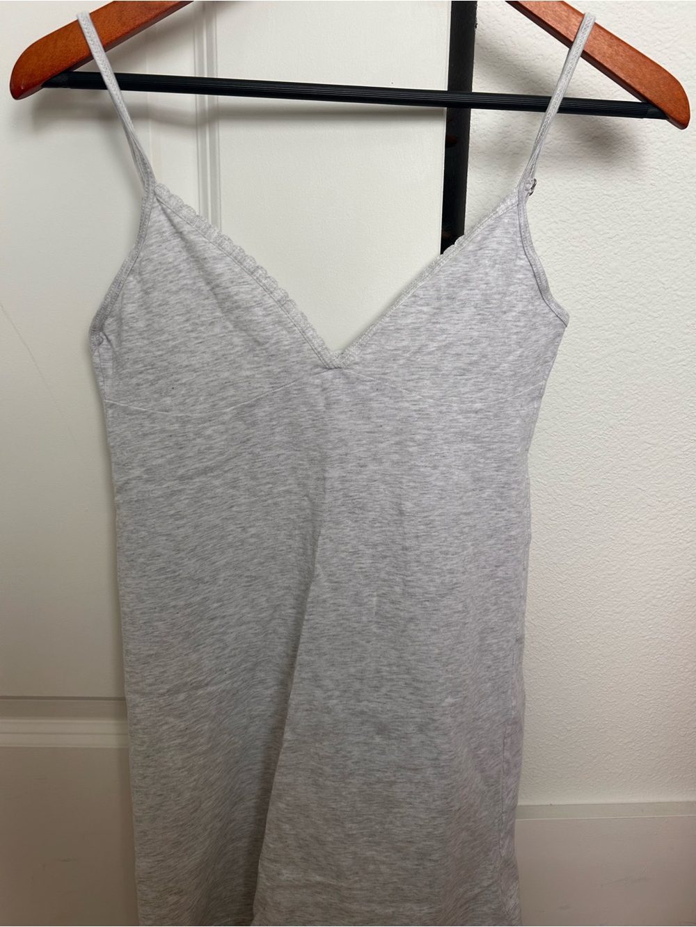 Brandy Melville Light Gray Ribbed Mini Slip Dress